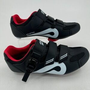 Peloton Cycling Shoes UNISEX Black Red Hook Loop Close Bicycling Women 10 Men 8